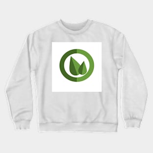 Two leaves in a circle emblem vector illustration Crewneck Sweatshirt